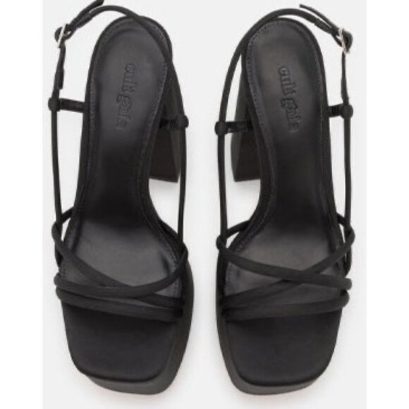 Cult Gaia Moriah Platform High Block Heel Sandal Black Size 7 New In Box - Picture 13 of 16